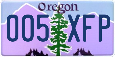 OR license plate 005XFP
