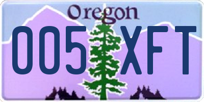 OR license plate 005XFT