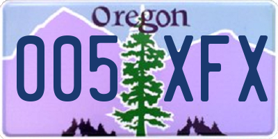 OR license plate 005XFX