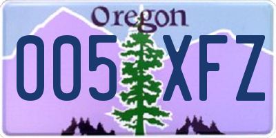 OR license plate 005XFZ