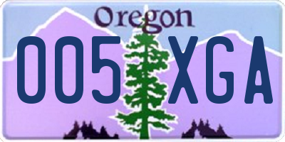 OR license plate 005XGA