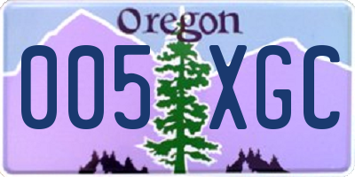 OR license plate 005XGC