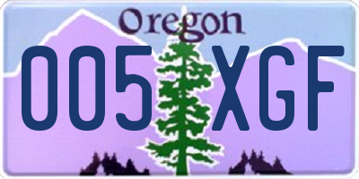 OR license plate 005XGF