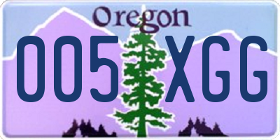 OR license plate 005XGG