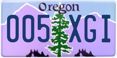 OR license plate 005XGI