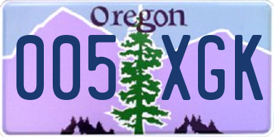 OR license plate 005XGK