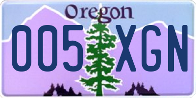 OR license plate 005XGN