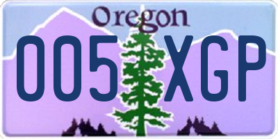 OR license plate 005XGP