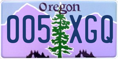 OR license plate 005XGQ