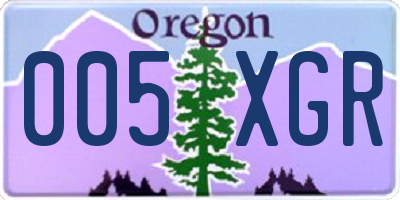 OR license plate 005XGR