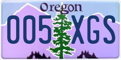 OR license plate 005XGS