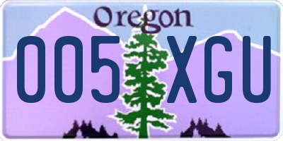 OR license plate 005XGU