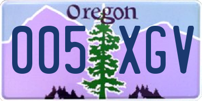OR license plate 005XGV