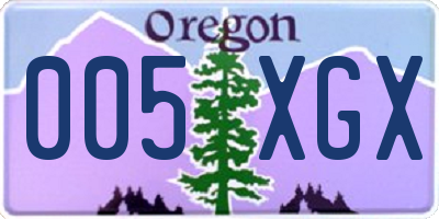 OR license plate 005XGX