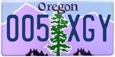 OR license plate 005XGY
