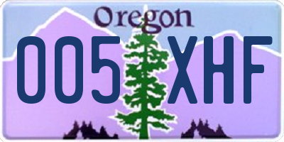 OR license plate 005XHF