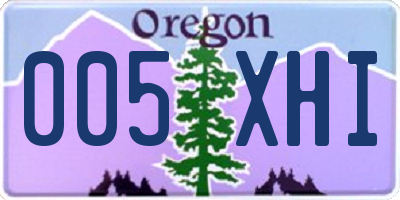 OR license plate 005XHI