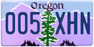 OR license plate 005XHN