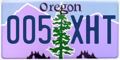 OR license plate 005XHT