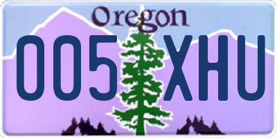 OR license plate 005XHU