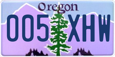 OR license plate 005XHW