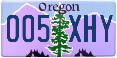 OR license plate 005XHY