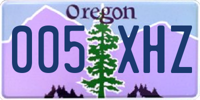 OR license plate 005XHZ