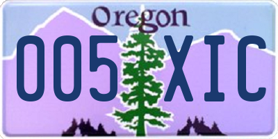 OR license plate 005XIC