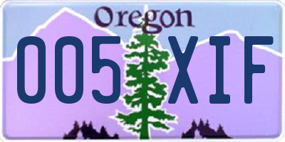 OR license plate 005XIF