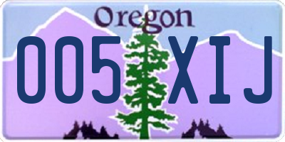 OR license plate 005XIJ