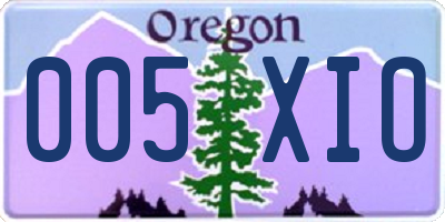OR license plate 005XIO