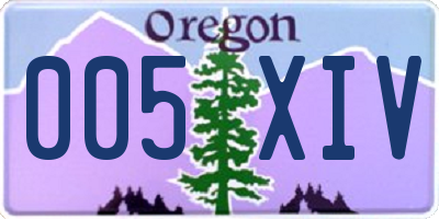 OR license plate 005XIV