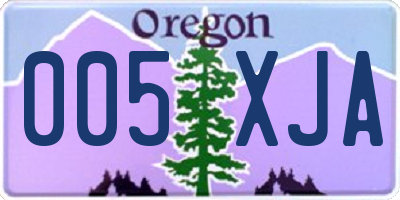 OR license plate 005XJA