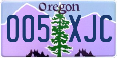 OR license plate 005XJC