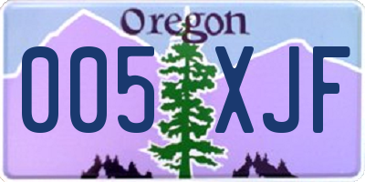 OR license plate 005XJF