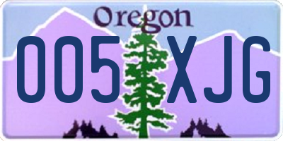 OR license plate 005XJG