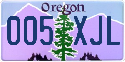 OR license plate 005XJL