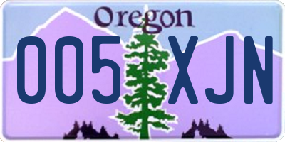 OR license plate 005XJN