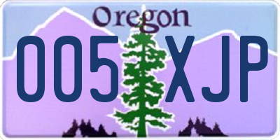 OR license plate 005XJP