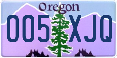 OR license plate 005XJQ