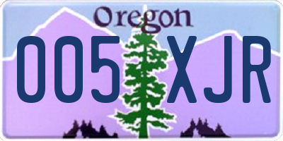 OR license plate 005XJR