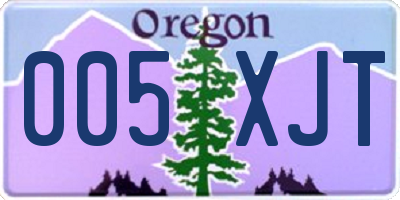 OR license plate 005XJT