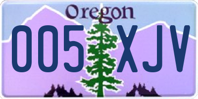 OR license plate 005XJV