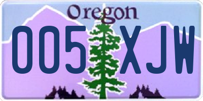OR license plate 005XJW