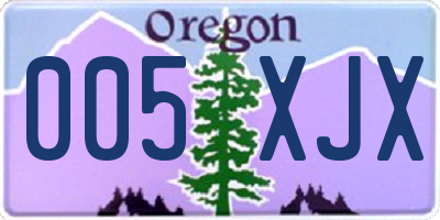 OR license plate 005XJX