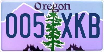OR license plate 005XKB