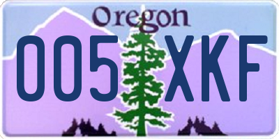 OR license plate 005XKF