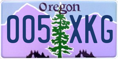 OR license plate 005XKG