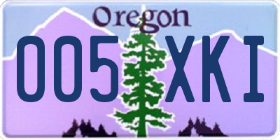 OR license plate 005XKI