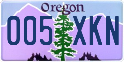 OR license plate 005XKN
